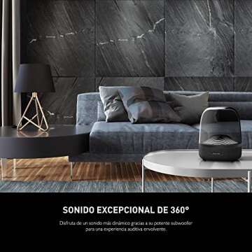 Harman Kardon Aura Studio 3 - Wireless Speaker with Premium Design and Ambient Lighting (Renewed)