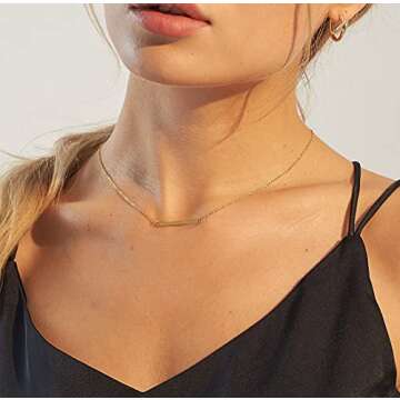 Giftall Gold Plated Bar Necklaces for Women - Layered Jewelry