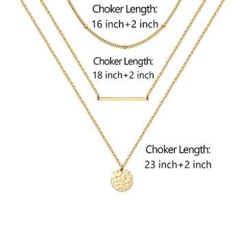 Giftall Gold Plated Bar Necklaces for Women - Layered Jewelry