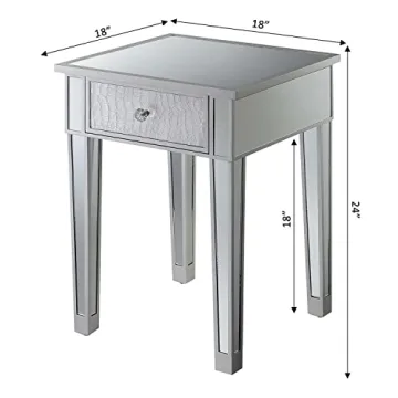 Gold Coast Mirrored End Table with Concealed Drawer