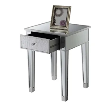 Gold Coast Mirrored End Table with Concealed Drawer
