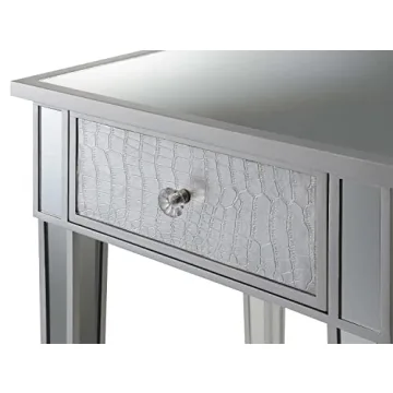 Gold Coast Mirrored End Table with Concealed Drawer
