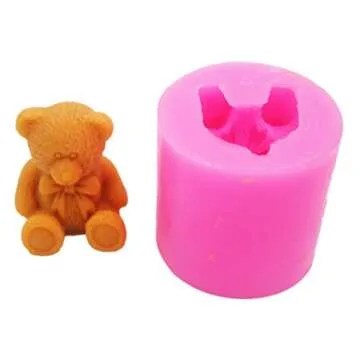 3D Bear Silicone Mold Soap Mold or Soap Candle Chocolate Candy Silicone Molds for Soaps Bombs Baking Fondant Mints