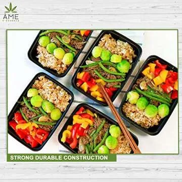 AME D'ESSENCE Meal Prep Containers 100 PC-SET BPA-Free