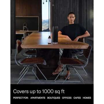 AromaTech Ambience Scent Diffuser for Essential Oil Blends & Fragrances – Waterless Scent Machine w/Bluetooth for Home, Bathroom Boutiques, Hotel, Spa – White Stone