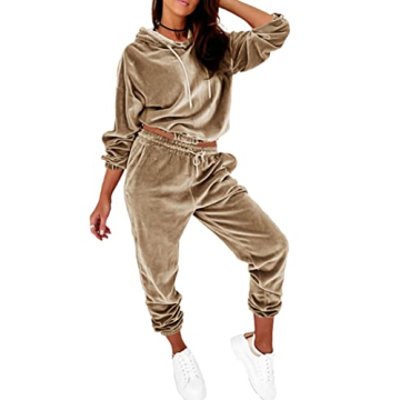 Stylish PRETTYGARDEN Women's Velour Tracksuit Set