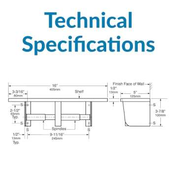 Bobrick Toilet Tissue Dispenser with Utility Shelf, Surface-Mounted, Satin-Finish Stainless Steel, Holds Two Standard Rolls, Dual Roll Capacity, Ideal for Commercial Restrooms (Model B-2840)