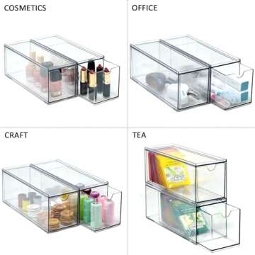 Youngever Stackable Plastic Kitchen Tea Organizer