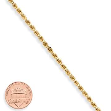 Miabella 18K Gold Over Sterling Silver Italian 2mm, 3mm Diamond-Cut Braided Rope Chain Bracelet for ...