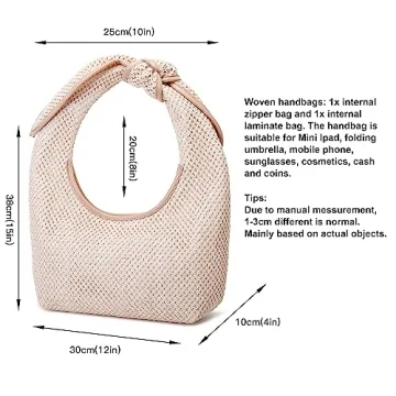 Queenoris Summer Straw Bag for Women Stylish Tote