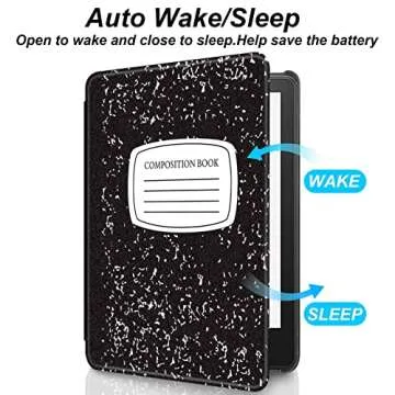 Aippdo Case for 6.8” Kindle Paperwhite 11th Generation 2021- Premium Lightweight Book Cover with Auto Wake/Sleep for Kindle Paperwhite 2021 Signature (Z-Composition Book Black)