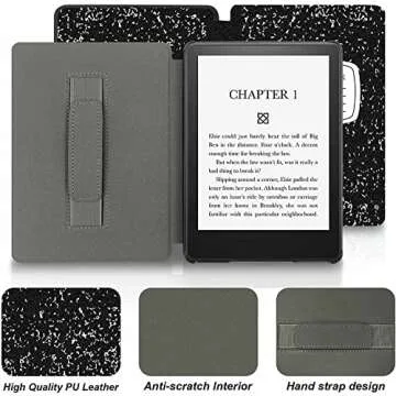 Aippdo Case for 6.8” Kindle Paperwhite 11th Generation 2021- Premium Lightweight Book Cover with Auto Wake/Sleep for Kindle Paperwhite 2021 Signature (Z-Composition Book Black)
