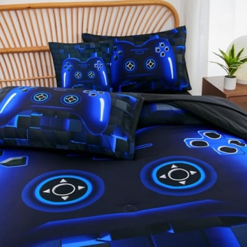 Twin Gaming Bedding Set for Boys - 6 Pieces