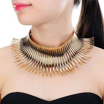 Statement Collar Choker Chunky Bib Necklace Set - Fashion Jewelry