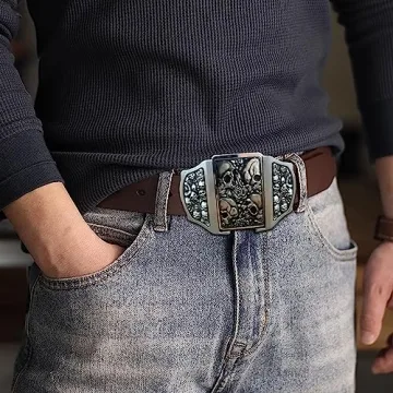 OKKTR Skull Belt Buckle with Hidden Lighter for Men