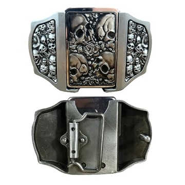 OKKTR Skull Belt Buckle with Hidden Lighter for Men
