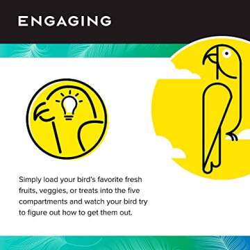 Paradise Toys Bird Creative Foraging System Wheel, Spins with Food Inside, 6” Diameter