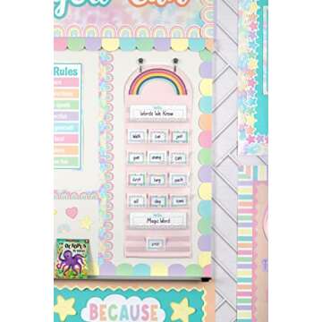 Teacher Created Resources Oh Happy Day Rainbow 14 Pocket Chart (13" x 39")