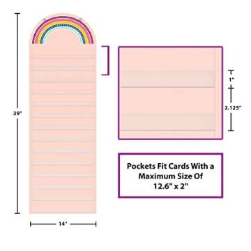 Teacher Created Resources Oh Happy Day Rainbow 14 Pocket Chart (13" x 39")
