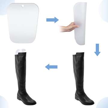 Bememo 8 Pieces Boot Shaper Form Inserts Tall Boot Support for Women and Men (Transparent, 12 Inch)