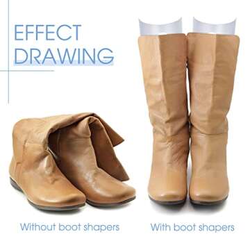Bememo 8 Pieces Boot Shaper Form Inserts Tall Boot Support for Women and Men (Transparent, 12 Inch)