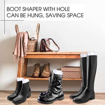 Bememo 8 Pieces Boot Shaper Form Inserts Tall Boot Support for Women and Men (Transparent, 12 Inch)