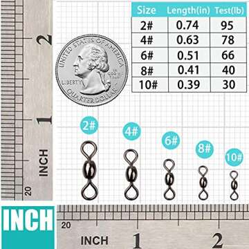Fishing Crane Barrel Swivels - 300pcs High Strength Connectors