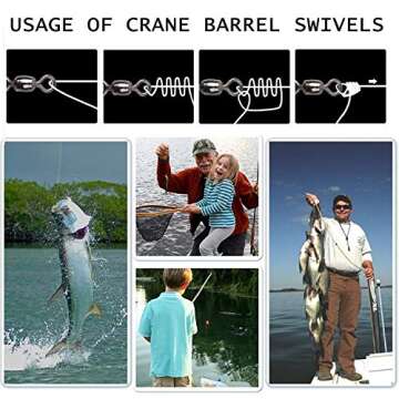 Fishing Crane Barrel Swivels - 300pcs High Strength Connectors