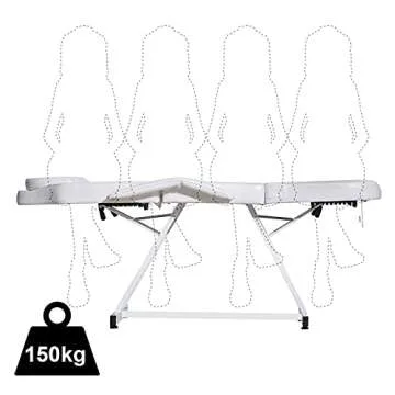 Paddie Professional Massage Bed 3-Section Folding, Adjustable Tattoo Table for Client, 73inch Facial Chair for Esthetician, White