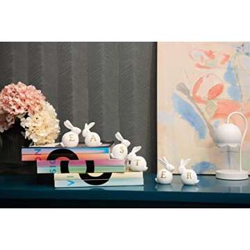 Newman House Studio Charming Table Easter Bunny Figurine Set - 6 Decorative Bunnies 3.5" x 3" x 4.1"