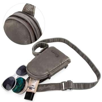 Wrangler Crossbody Sling Bags for Women Stonewashed Cross Body Purse with Detachable Strap, C-light Green