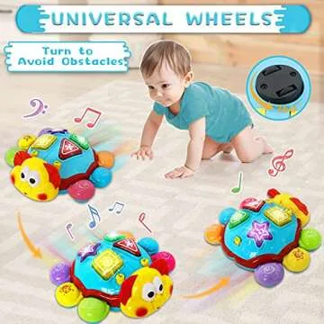 HISTOYE Baby Crawling Toys Baby Toys 6-12 Months Bilingual Toys Spanish English Infant Toddler Toys 3-6 6-12 12-18 Months with Light Music Bilingual Toys for Toddlers 1-3 6 7 8 9 10 11 12 Months Old