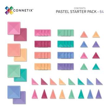 CONNETIX Pastel Starter Pack, 64 Pieces