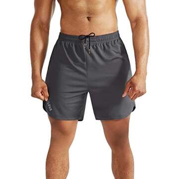 NELEUS Men's 2 in 1 Running Shorts - Activewear with Pockets