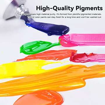 Paul Rubens Oil Paint, 18 Bright Oil Colors with High Saturation, 50ml Large Capacity Tubes, Faster Drying Time with Creamy Texture and Consistency for Artists, Students, Beginners