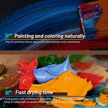 Paul Rubens Oil Paint, 18 Bright Oil Colors with High Saturation, 50ml Large Capacity Tubes, Faster Drying Time with Creamy Texture and Consistency for Artists, Students, Beginners