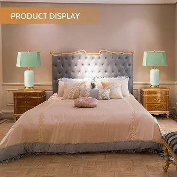 PURESILKS Modern Green Ceramic Table Lamp for Home Decor