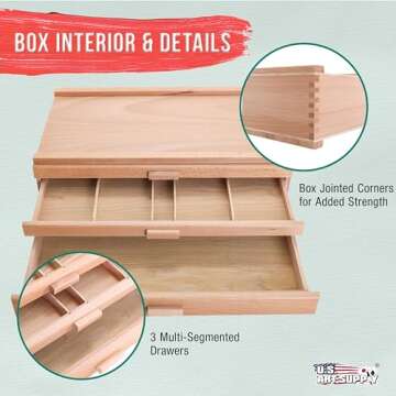 Versatile 3-Drawer Storage Box for Art Supplies