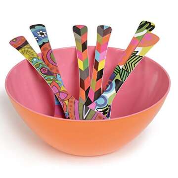 French Bull 12.5" Serving Bowl - Melamine Dinnerware - Salad, Mixing, Pasta (Orange/Pink Two Tone)