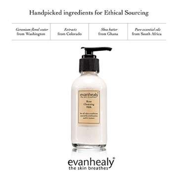 evanhealy Rose Cleansing Milk | Natural Distilled Plant Hydrosols & Essential Oils | Gentle Facial Cleanser for All Skin Types