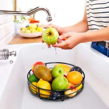 Bextsrack 2-Tier Fruit Basket Bowl with Banana Hanger