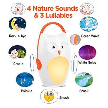 SOAIY Owl Baby Sleep Soother with Night Light and Timer