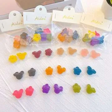 20 Pcs Velvet Mini Hair Clips Flower Clips Butterfly Hair Clips Heart Hair Clip Rose Claw Clips 90s Hair Accessories for Girls Women School Party Gifts Assorted Color