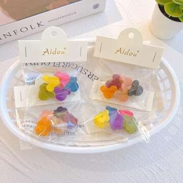 20 Pcs Velvet Mini Hair Clips Flower Clips Butterfly Hair Clips Heart Hair Clip Rose Claw Clips 90s Hair Accessories for Girls Women School Party Gifts Assorted Color