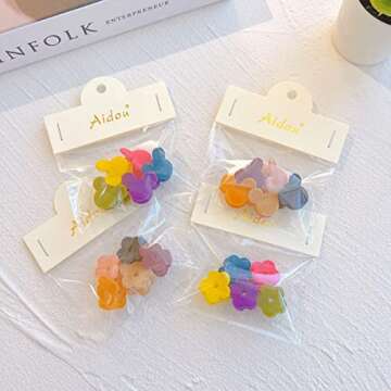 20 Pcs Velvet Mini Hair Clips Flower Clips Butterfly Hair Clips Heart Hair Clip Rose Claw Clips 90s Hair Accessories for Girls Women School Party Gifts Assorted Color