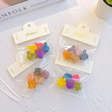 20 Pcs Velvet Mini Hair Clips Flower Clips Butterfly Hair Clips Heart Hair Clip Rose Claw Clips 90s Hair Accessories for Girls Women School Party Gifts Assorted Color