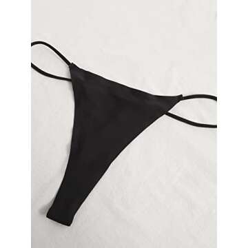 SOLY HUX Women's 7 Piece Low Rise G String Thongs Panty Underwear Black Brown Multi M