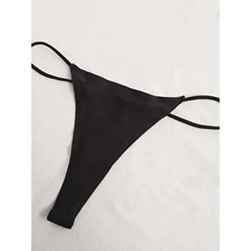 SOLY HUX Women's 7 Piece Low Rise G String Thongs Panty Underwear Black Brown Multi M