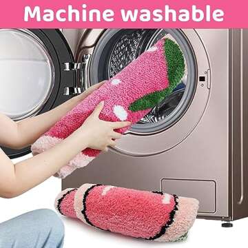 Qleewei Cherry Rug Cherry Bath Mat Bathroom Rug Funny Fruit Bath Mat Cherry Bathroom Decor Cute Rug Soft Absorbent Non Slip Rug