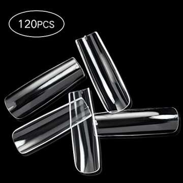 Vcedas Extra Long French Nail Tips 120PCS Full Cover Long Square XL Nail Tips Clear Acrylic False Nail Art Tips Press on Nails for Manicure Nail Salon Home DIY
